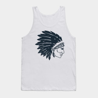 illustration of indian chief mascot stamp icon or logo Tank Top